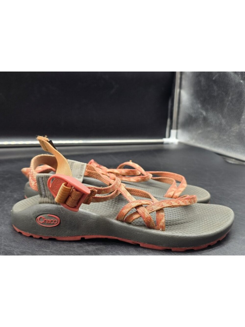 Chaco Sandals Womens Size 7 38 Orange Strappy Buckle Outdoor Stains Shoes